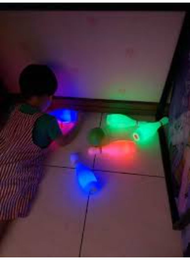 Bowling Set for Children, 6 Colored LED Pins, 1 Red Ball - Image 5