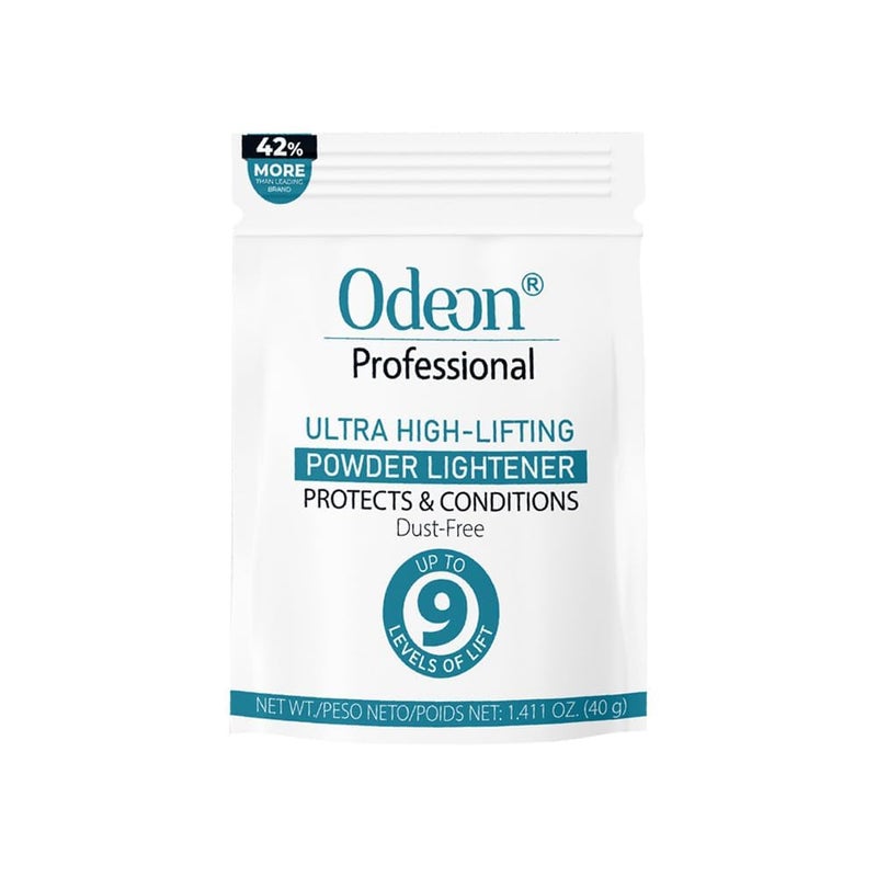 Odeon Professional Ultra-Lifting Powder Lightener â€“ Hair Bleach Lifts Up to 9 Levels | Dust-Free Formula for Balayage, Highlights & Full Bleach â€“ Trial Size - Image 1