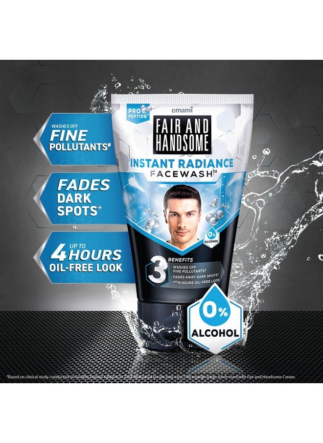 Fair and Handsome Instant Radiance Face Wash | Pro-Peptide | Instant Radiance| Washes Of Fine Pollutants | Cooling Freshness | 150G  - Image 3
