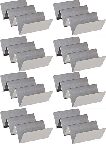 Black Duck Brand Set of 8 Metal Taco Holders Stainless Steel Taco Trays Dishwasher Oven and Grill Safe Great for Sandwiches and Hotdogs too 8