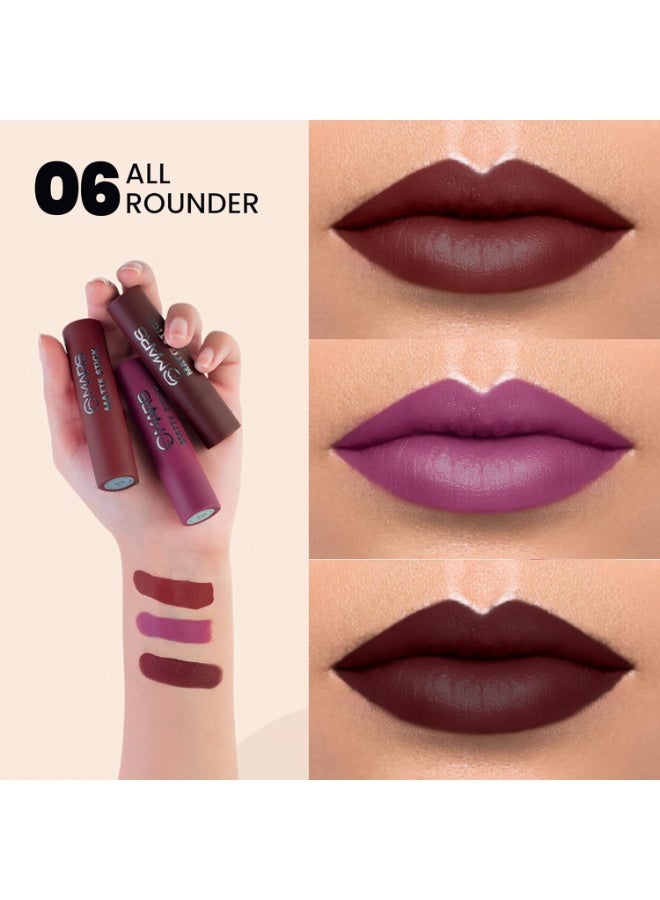MARS Matte Box Set of 3 Lipsticks for Women | Long-Lasting | Smooth Finish | Moisturising | One Swipe Pigmentation | (3x3.2 gm) (06-All Rounder) - Image 2