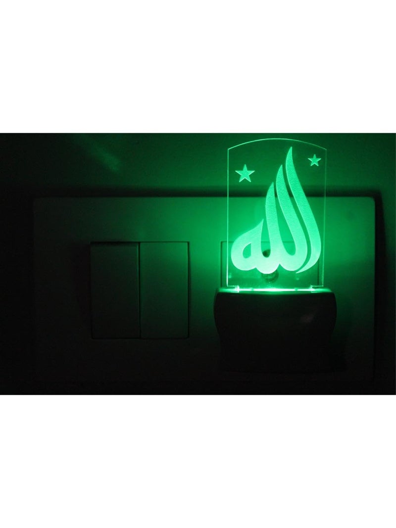 Somil 3D Illusion Effect Word Allah LED Night Lamp, Self Color Changing, Dia: 5 X 10 X 5 Cm - Image 2
