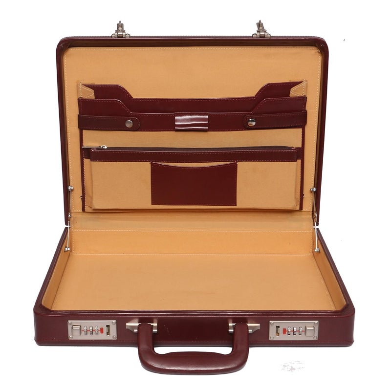 OBANI Brown Faux Leather Briefcase |Travel Briefcase | Document briefcase | Business suitcase | Hand suitcase - Image 3