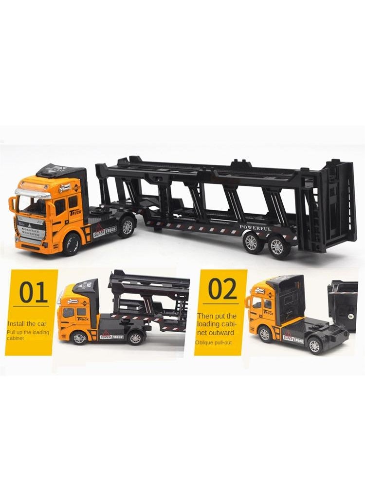 General 1 Pcs Alloy Transporter Model Pull Back Toy Truck Yellow/Black  - Image 2