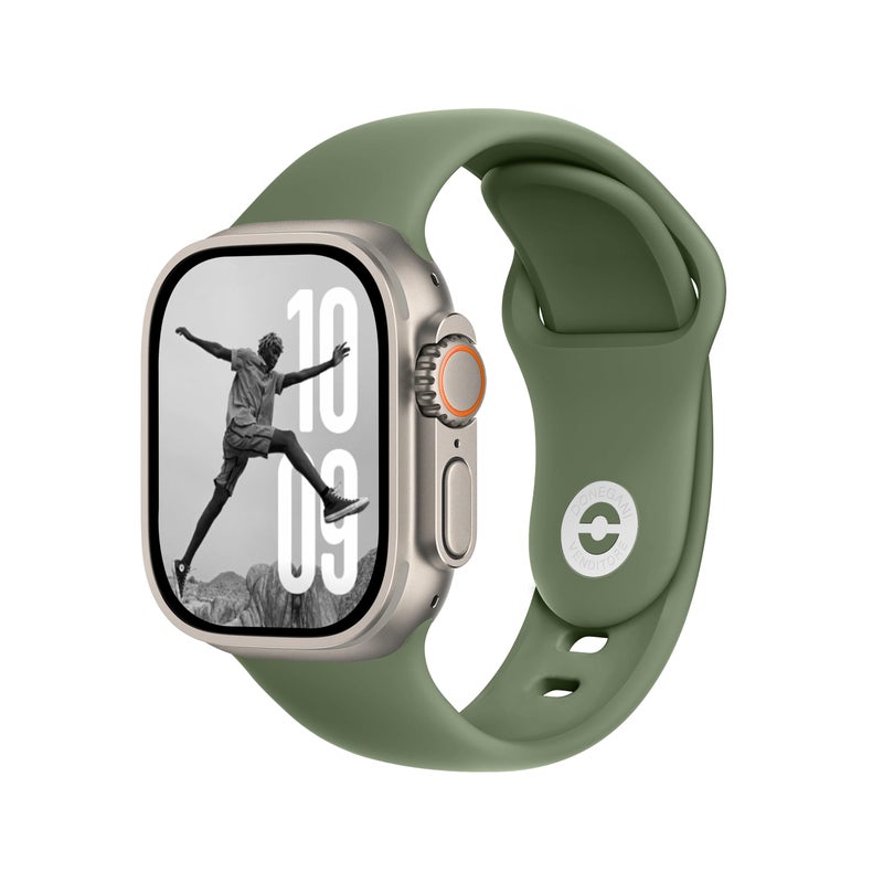 DONEGANI SB Sport Band for Apple Watch Bands Women Ultra 2 49mm, Series 10 46mm, 9 8 7 45mm 41mm, SE 6 5 4 44mm 40mm, 3 2 1 42mm 38mm Men iWatch, Strap Silicone Olive Green - Image 1