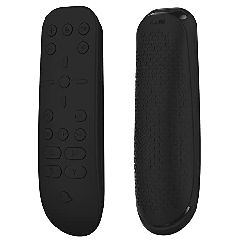 PlayVital Silicone Protective Case for ps5 Media Remote Cover, Ergonomic Design Full Body Protector Skin for ps5 Remote Control - Black - Image 1