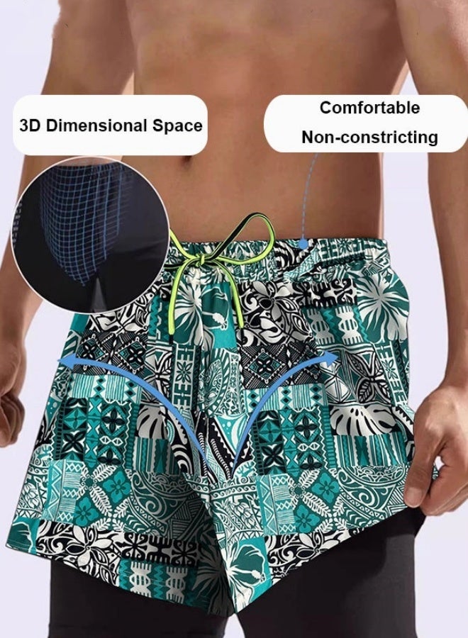 Men's Quick-Dry Swimwear 2-Piece Set - UPF 50+ Swim Shirt & Modest Swim Trunks for Beach/Pool/Water Sports | Lightweight & Breathable Swim Outfit ,Loose swimsuits for beach vacation,Breathable, comfortable, and quick drying - Image 3