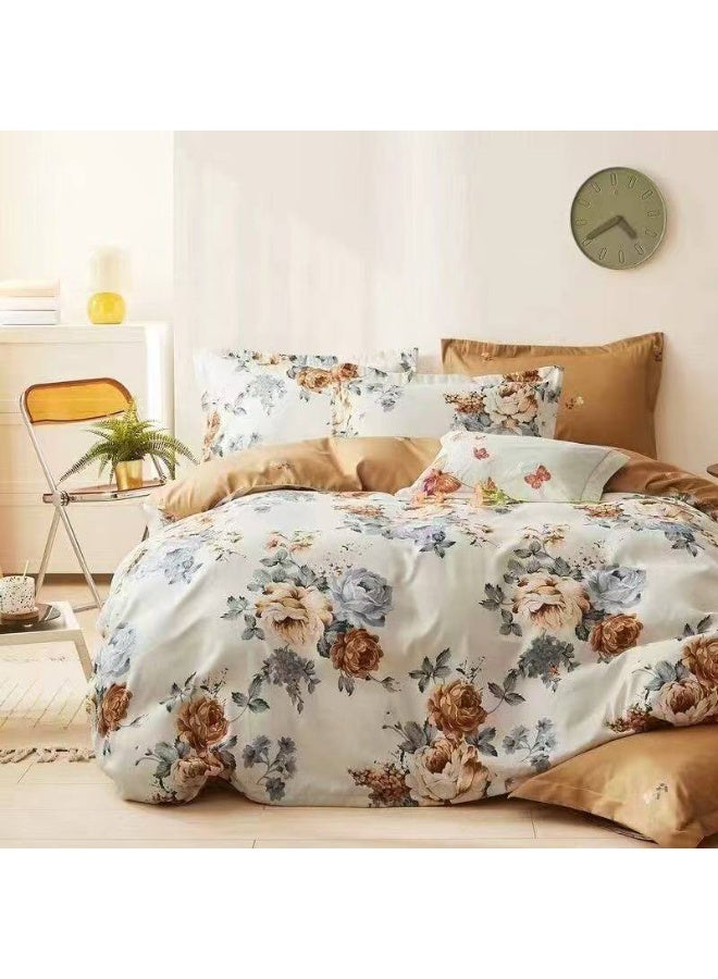 King Size 6 Piece Duvet Cover Print Bedding Set Quilt Cover Set