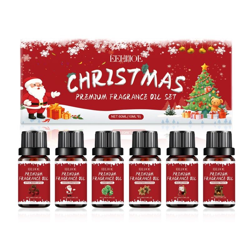 Eelhoe Christmas Fragrance Essential Oil Set, Natural Fresh Fragrance, Home Office Holiday Comfortable Atmosphere Aromatherapy - Image 1
