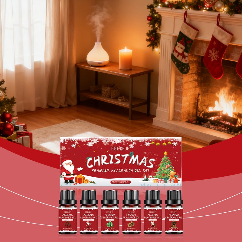 Eelhoe Christmas Fragrance Essential Oil Set, Natural Fresh Fragrance, Home Office Holiday Comfortable Atmosphere Aromatherapy - Image 2