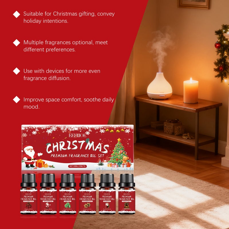 Eelhoe Christmas Fragrance Essential Oil Set, Natural Fresh Fragrance, Home Office Holiday Comfortable Atmosphere Aromatherapy - Image 5