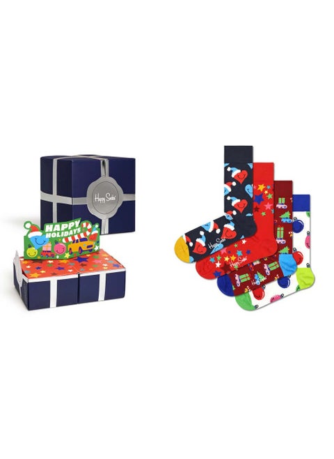 مجموعة هدايا Happy Socks 4-Pack Holiday Vibes