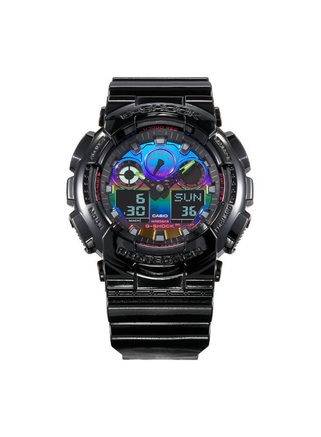 كاسيو ساعة يد تناظرية ورقمية مصنوعة من الراتنج GA-100RGB-1ADR - Image 1
