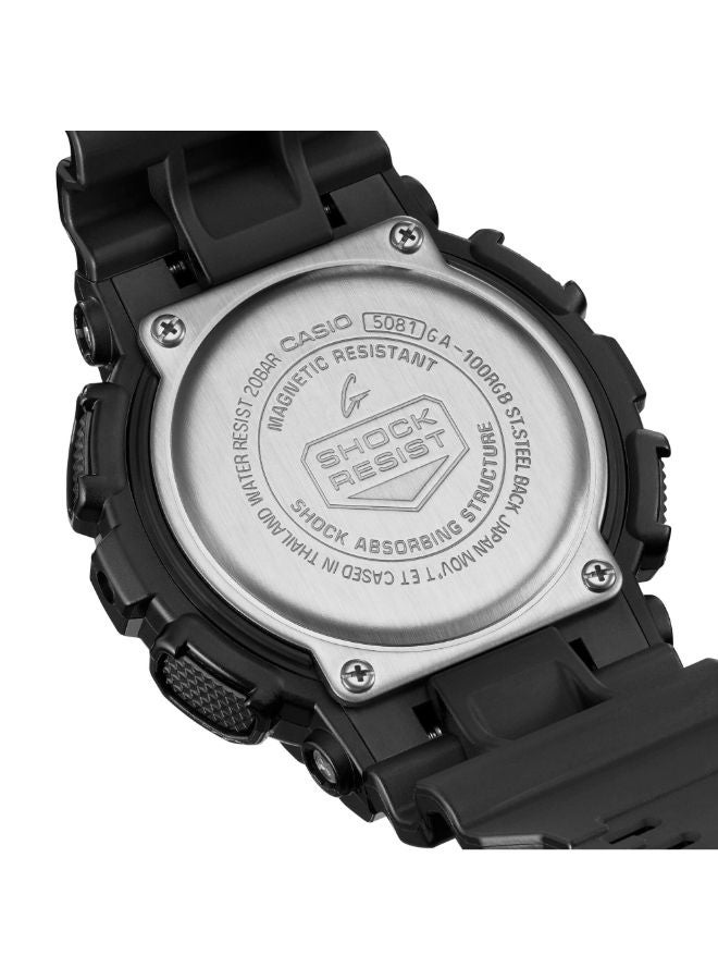 كاسيو ساعة يد تناظرية ورقمية مصنوعة من الراتنج GA-100RGB-1ADR - Image 4