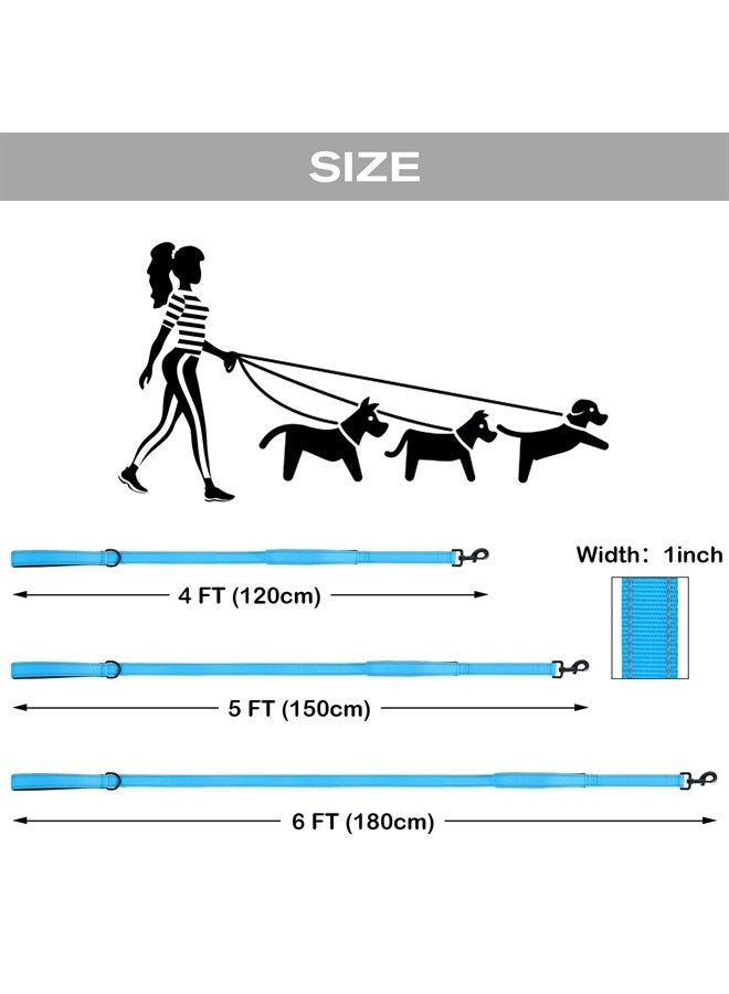 Joytale Double Handle Dog Leash, Double-Sided Reflective Dog Leashes for Night Safety, Heavy Duty Leash for Large and Extra Large and Medium Breed Dogs Outside Walking,6FT,Aqua Blue - Image 3