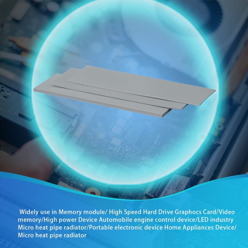 Outus 30 Pieces 2.6 x 0.8 Inch Silicone Thermal Pad Reusable Thermal Conductive Silicone Pad Each Thick for Gpu Heatsink Cpu Chip Heat Conduction or LED Heat Conduction (Dark Gray) - Image 5