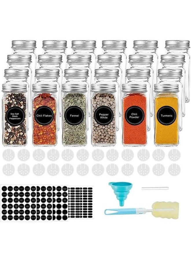 Generic - 24 Pcs Glass Spice Jar Set, 120 ml Spice Container with Metal Cap - Image 1
