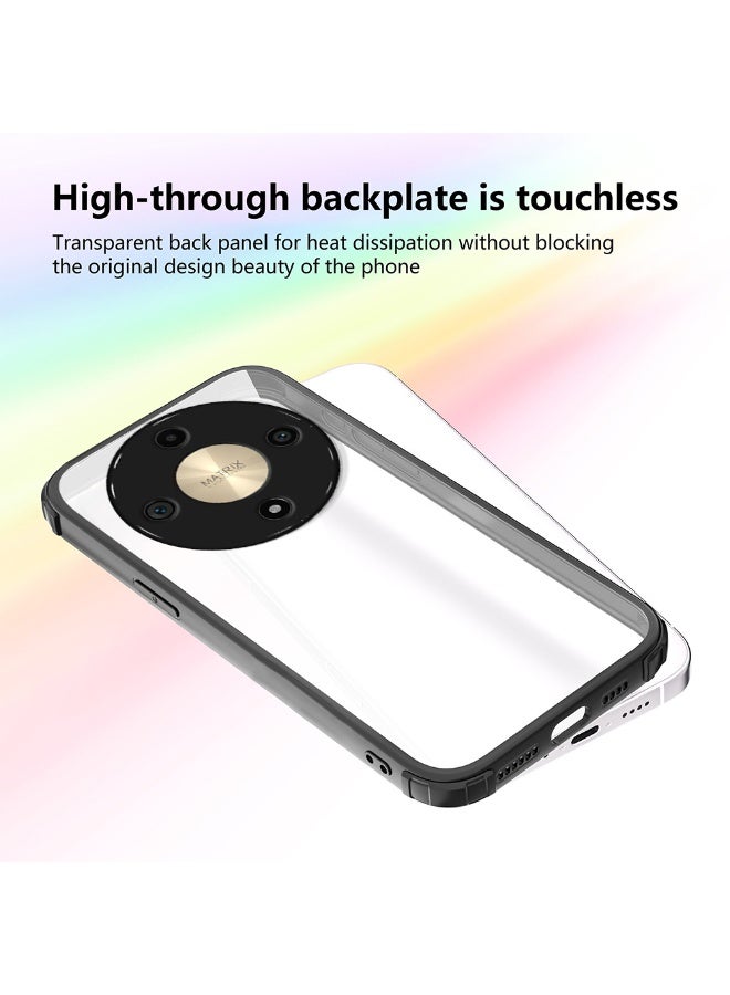 كومبي لـ Huawei Honor X9d Case ، غطاء الهاتف مقاوم للصدمات TPU ، مع قشرة خلفية واضحة ، أربع زوايا مصادمة وسادة هوائية Honor X9d Case أسود / واضح - Image 4