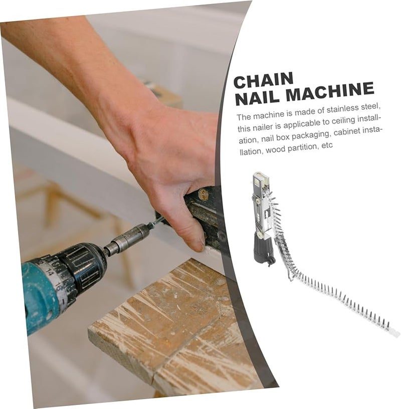Automatic Screw Machine Adapter For Electric Drill Powered Chain Nail Tool Woodworking - Image 3