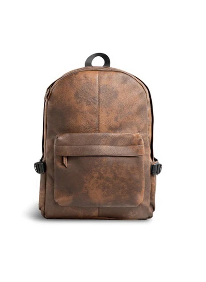 Versatile luxury leather backpack - Brown - Image 1