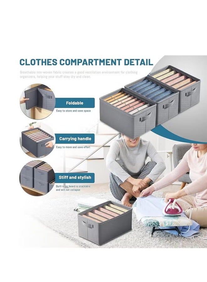 2 Pack Large Wardrobe Clothes Organizer, Closet Organizers and Storage, Foldable Drawer Dividers Organizers for Clothes Pants Shirts, Closet Organizers Dividers for Clothing, Pants, Jeans, Sweater, T-shirts, Washable Clothing Bins - Image 3