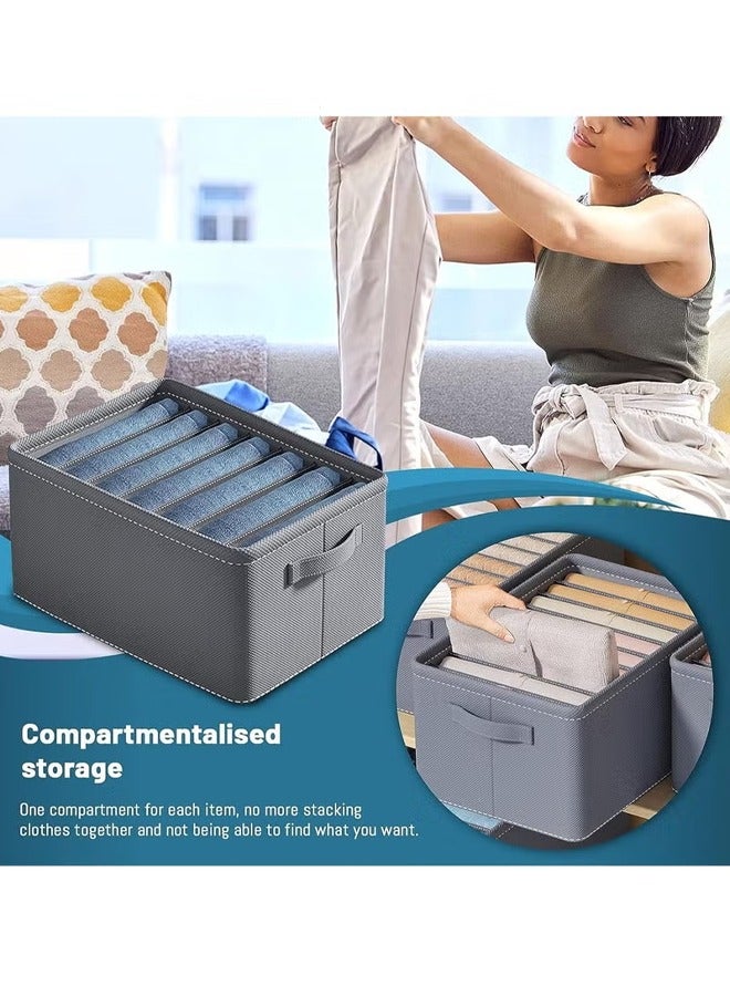 2 Pack Large Wardrobe Clothes Organizer, Closet Organizers and Storage, Foldable Drawer Dividers Organizers for Clothes Pants Shirts, Closet Organizers Dividers for Clothing, Pants, Jeans, Sweater, T-shirts, Washable Clothing Bins - Image 4
