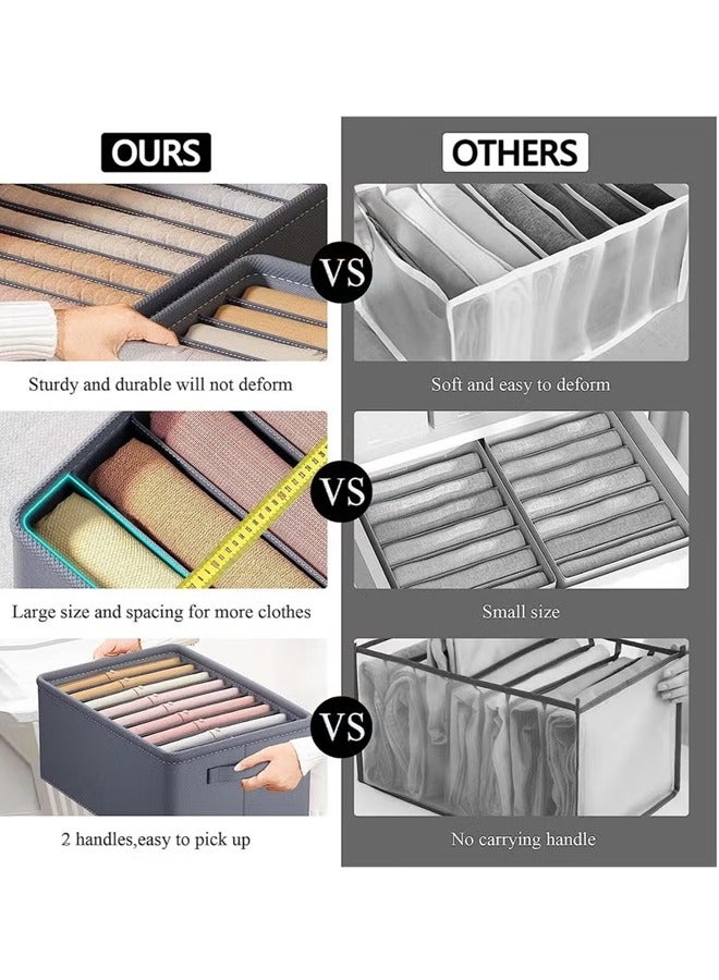 2 Pack Large Wardrobe Clothes Organizer, Closet Organizers and Storage, Foldable Drawer Dividers Organizers for Clothes Pants Shirts, Closet Organizers Dividers for Clothing, Pants, Jeans, Sweater, T-shirts, Washable Clothing Bins - Image 5