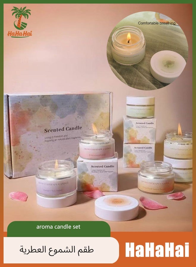 HaHaHai 6 Pack Soy Wax Scented Candle Gift Set – Long Lasting Aromatherapy Essential Oil Candles for Relaxation, Stress Relief, Home Spa & Meditation – Luxury Candle Gift Box for Women, Birthday, Ramadan, Eid & Special Occasions - Image 1