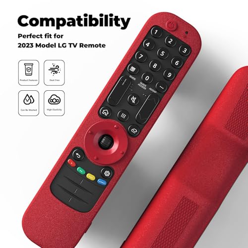 WDZP Protective Silicone Remote Case for LG Smart TV AN-MR21, Red - Image 2