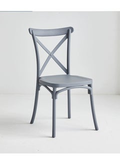 LANNY Jeffcoco Furniture stackable chair Injection processing Fixed leg plastic leisure chair outdoor/indoor outside/inside Patio/Garden chair Water/sun proof Dining chair (Grey 1 piece)  - Image 3