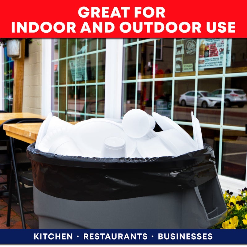 Tasker 55-60 Gallon Trash Bags Heavy Duty | Value 50 Count Bags w/Ties | Extra Large Industrial Trash Bags 55 Gallon, Lawn and Leaf Bags, Extra Large Outdoor Contractor Trash Can Liners, 50-60 Gallon - Image 2