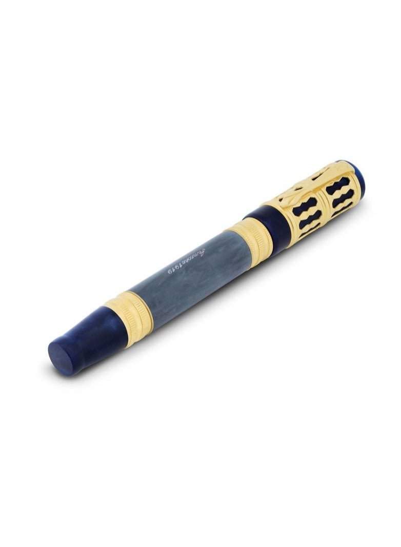 أنكورا قلم حبر فاخر إصدار محدود توري بلو من أنكورا  برأس ذهب عيار  مطلي بالذهب فضة رخام شهادة جودة عالية كتابة سلسة قلم توقيع علبة هدية حصرية - Image 5