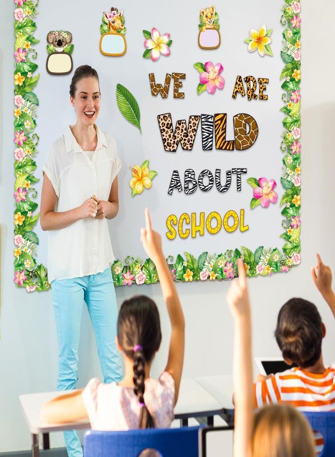Harloon 81 Pcs Boho Animal Bulletin Boards Summer Classroom Decorations Set Jungle Animals Safari Cutouts Wild About School Welcome Bulletin Board For Teachers Preschool Kindergarten Elementary School - Image 5