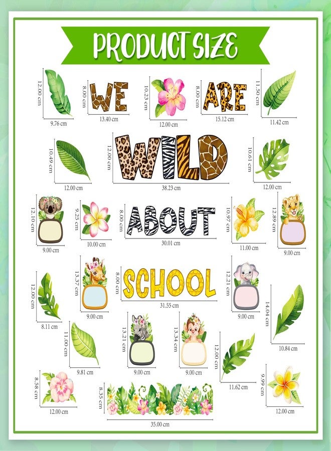 Harloon 81 Pcs Boho Animal Bulletin Boards Summer Classroom Decorations Set Jungle Animals Safari Cutouts Wild About School Welcome Bulletin Board For Teachers Preschool Kindergarten Elementary School - Image 2