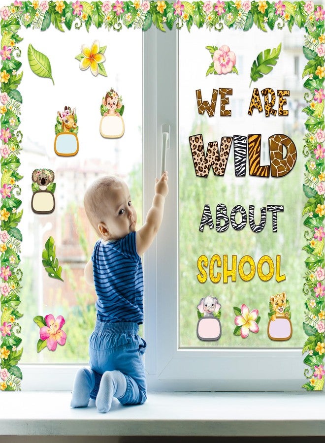 Harloon 81 Pcs Boho Animal Bulletin Boards Summer Classroom Decorations Set Jungle Animals Safari Cutouts Wild About School Welcome Bulletin Board For Teachers Preschool Kindergarten Elementary School - Image 4