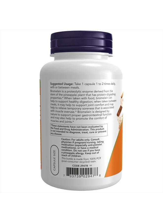 now Supplements, Bromelain (Natural Proteolytic Enzyme) 2,400 GDU/g - 500 mg, Natural Proteolytic Enzyme*, 120 Veg Capsules - Image 3