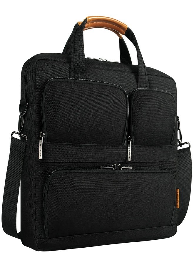 DOMISO 17-17.3 Inch Laptop Bag Business Briefcase with Shoulder Strap Messenger Bag Compatible with 17" Laptops/17.3" HP Pavilion/MSI GS73VR Stealth Pro/Dell Inspiron 17/Acer/ASUS,Black - Image 1