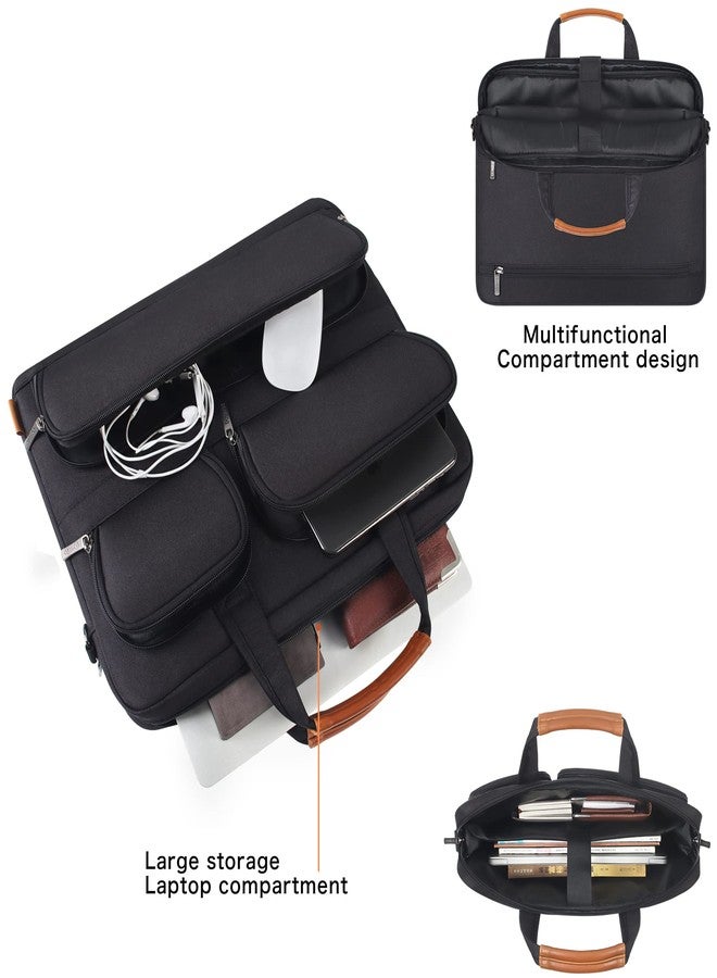 DOMISO 17-17.3 Inch Laptop Bag Business Briefcase with Shoulder Strap Messenger Bag Compatible with 17" Laptops/17.3" HP Pavilion/MSI GS73VR Stealth Pro/Dell Inspiron 17/Acer/ASUS,Black - Image 3