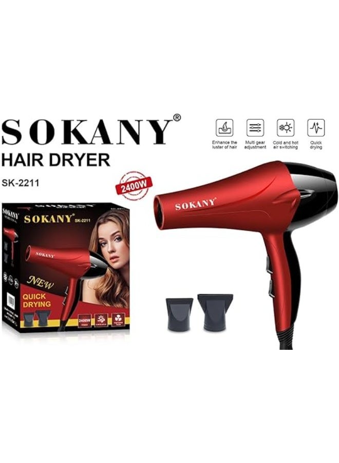 Sokany SK-2211 Hair Dryer 2400W – Ionic Technology & 3 Heat Settings for Perfect Drying - Image 3