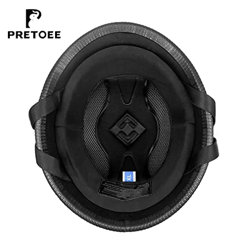 Pretoee German Style Motorcycle Helmet, Thin Skull Cap Half Face Helmet for Adult Men Women, Retro Shell Helmet for Cruiser Scooter Chopper, DOT Approved (Matte Black, X-Large) - Image 5