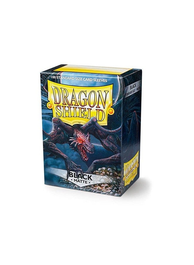 dragon shield عبوتان من أكمام بطاقات دراجون شيلد مات سوداء بحجم قياسي 100 قطعة! - Image 1