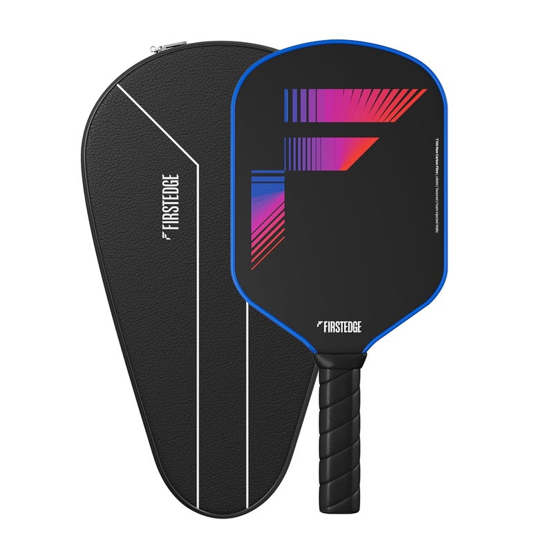 FIRSTEDGE VeloFlex T700 RAW Carbon Fibre (Spin & Textured) Thermoformed Pickleball Paddle | Carbon Friction Surface | Elongated Handle Racket | Pickle Ball Racket Cover (Included) - Image 1
