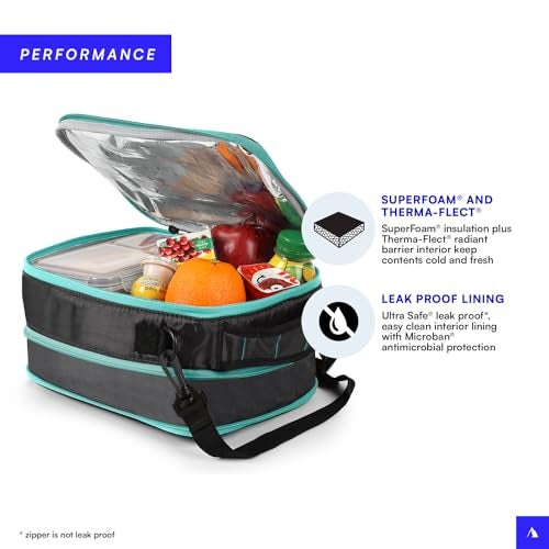 Arctic Zone Ultimate Expandable Insulated Lunch Box, Dual Compartment Insulated - Gray - Image 3
