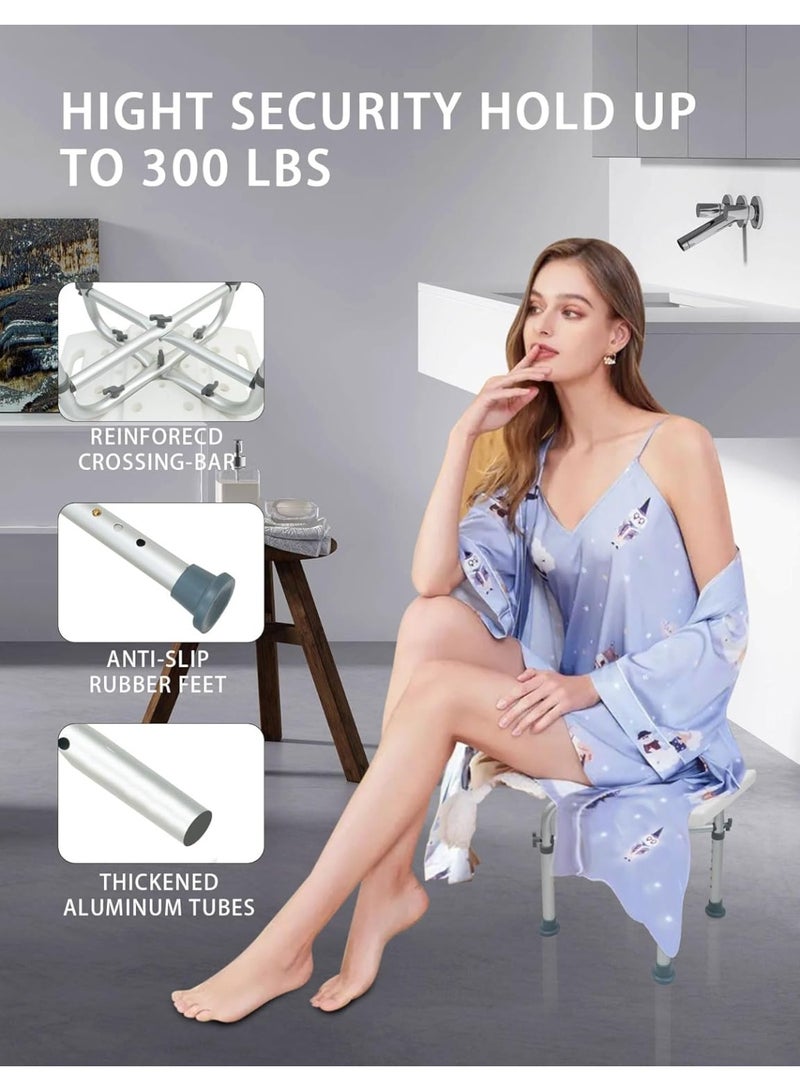 Meishida Shower Seat for Inside Shower Chair - Bath Stool, Bathroom Shower Chairs for Seniors, Elderly, Handicap & Disabled - Adjustable Support Shower Bench w/Handles for Bathtub  - Image 5