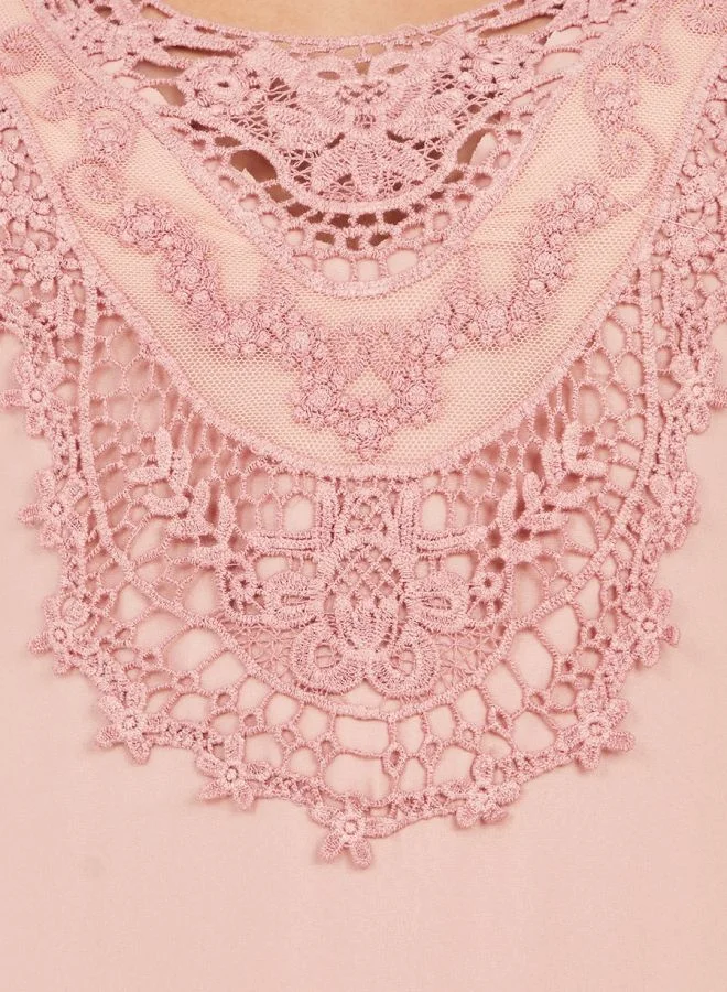 Styli Lace Detail Midi Dress