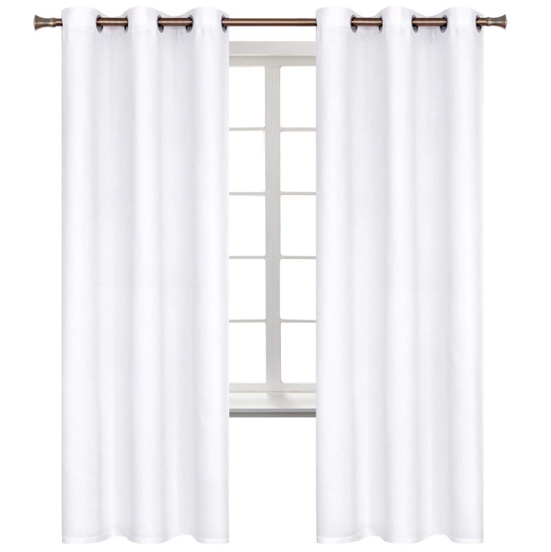 BGment Bgress Room الستائر الستائر 72 بوصة - الستائر الحرارية المعزولة الحرارية ستائر معالجة النافذة لغرفة النوم 2 لوحات 42 × 72 بوصة أبيض نقي - Image 1