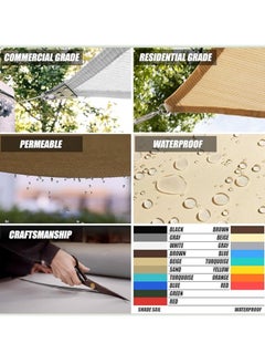 Arabest 3*3m Custom Size Beige TADS9.5 Square Waterproof Sun Shade Sail UPF50 Canopy Awning Shelter, 95% UV Blockage & Water Resistant, Outdoor Patio Garden Carport (We Make Custom Size)  - Image 5