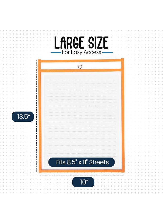Essex Wares - 5 Pack, Assorted, Job Ticket Holders, 10" Wide X 13.5" Tall - Clear Plastic Shop Ticket Holders - Easy To Use, Reusable & Easy Erase Plastic Invoice Holders, Water-Resistant & Durable  - Image 2