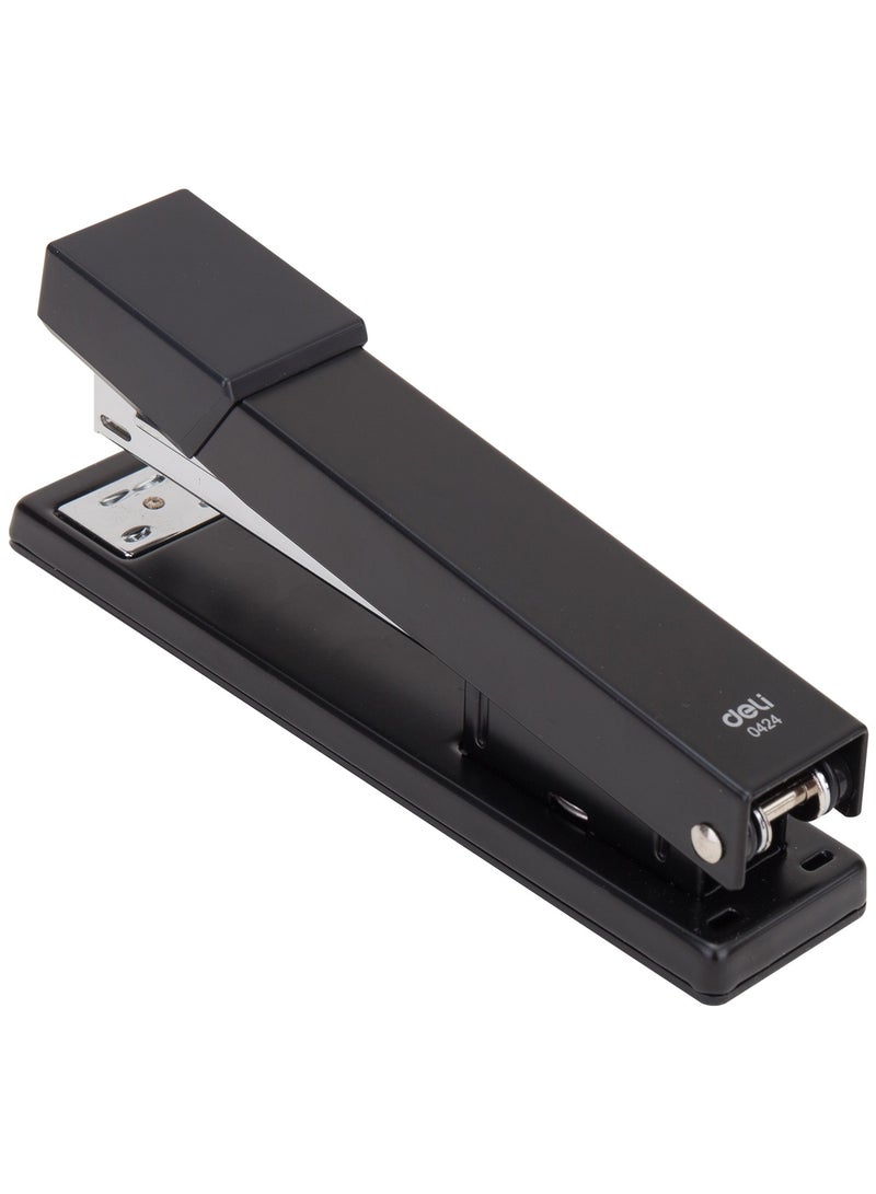 Deli 0424 Stapler 1 piece, 25 Sheets Capacity Compatible with 24/6 and 26/6 Staples Black – For Daily Office Use - Image 2