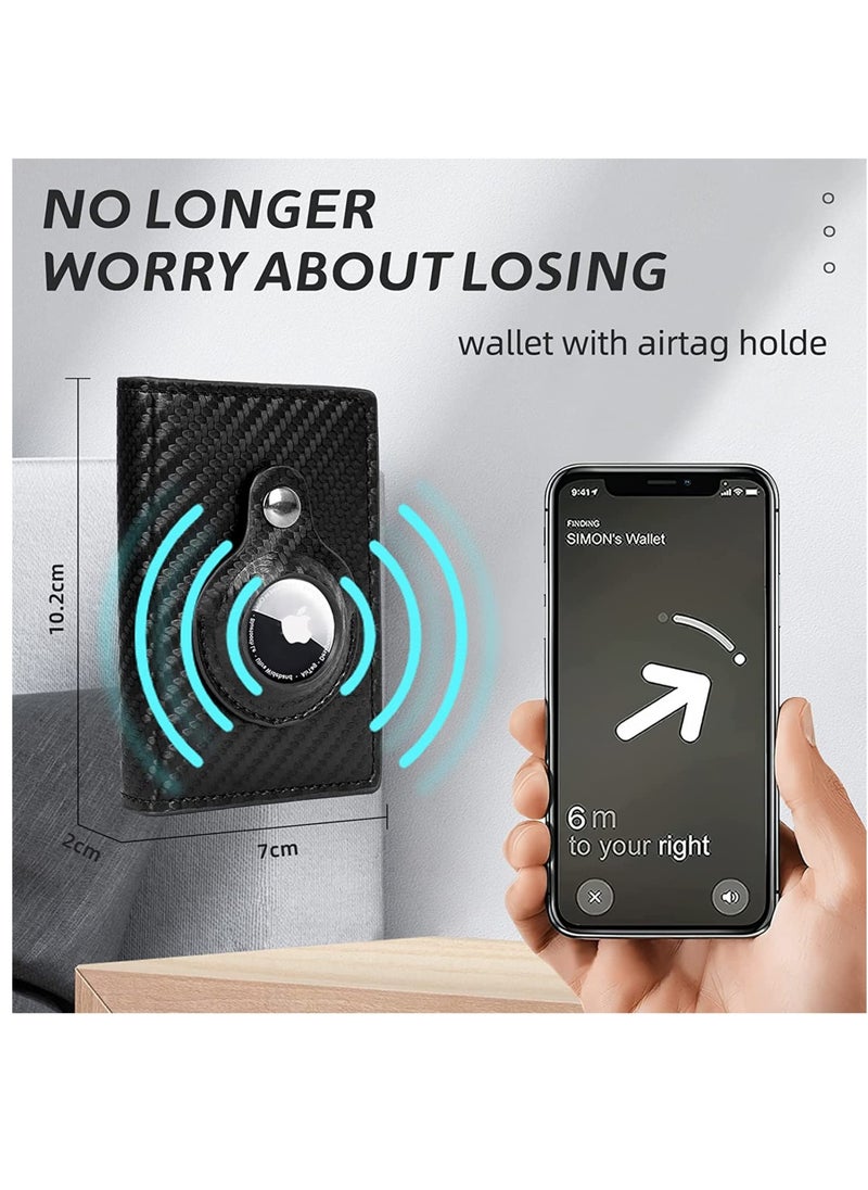 AROAQ - AirTag Wallet for Men Card Holder RFID   Blocking Smart Air Tag Leather Wallet with Apple Airtag Holder - Image 1